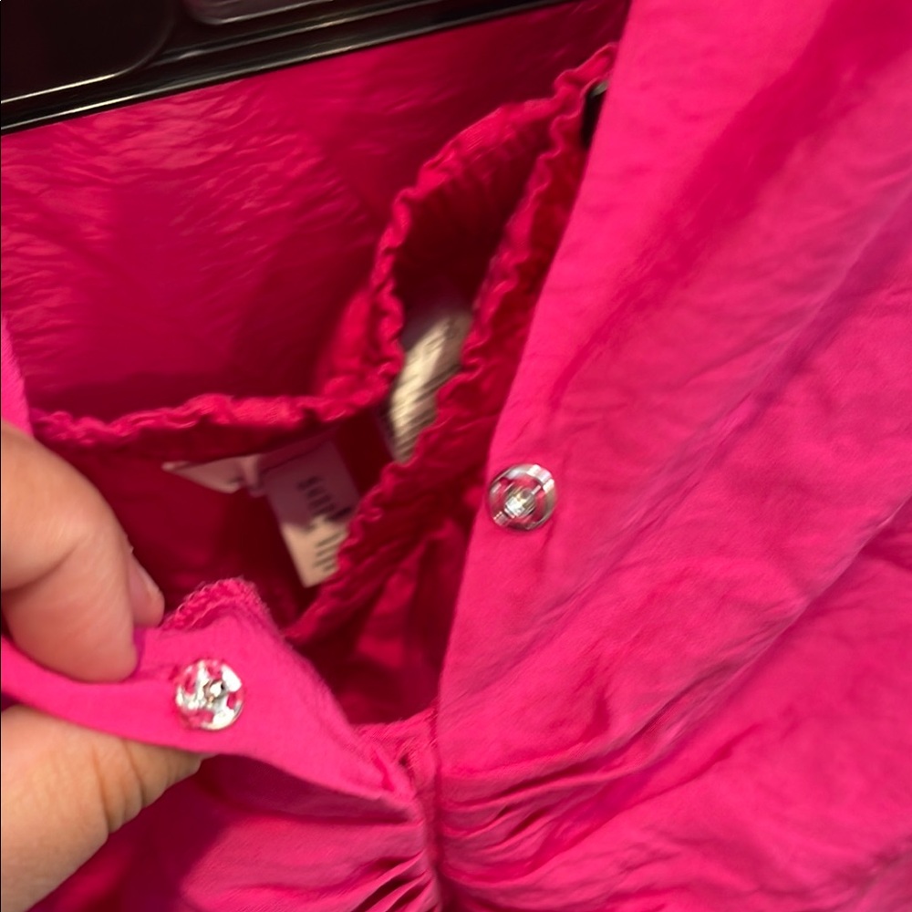 H&M Pink Ruched Notched Collar Top - Picture 8 of 13